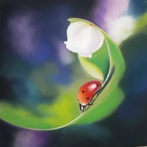 Tableau en pastel, représentant d'une coccinelle, création Patricia Roy - l'Esprit du 24